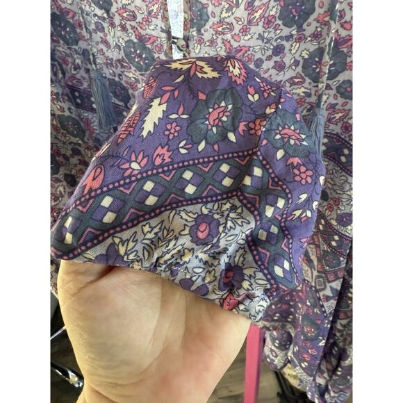 Spell And The Gypsy M Kombi Boho Blouse Lavender EXC - Picture 8 of 11